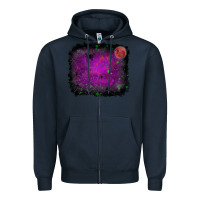 Navy halloween backround moon Zipper Hoodie - RanaPortraitStore