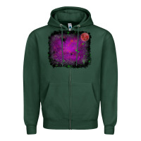 Sports Green halloween backround moon Zipper Hoodie - RanaPortraitStore