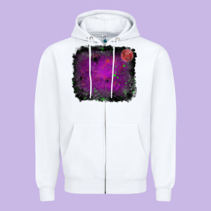Halloween Backround Moon Zipper Hoodie Designed By Ranaportraitstore