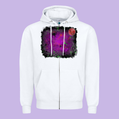 Halloween Backround Moon Zipper Hoodie Designed By Ranaportraitstore