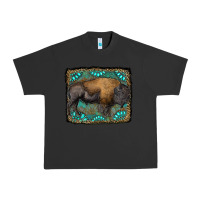 Pigment Black bison with gemstone background Urban Heavy Tee - RanaPortraitStore