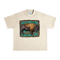 Bison With Gemstone Background Urban Heavy Tee | Teevron