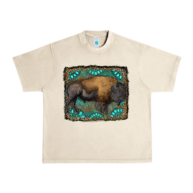 Bison With Gemstone Background Urban Heavy Tee by RanaPortraitStore | Teevron