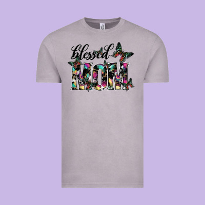 Blessed Mom Vintage Tee Designed By Sublimationcraftshop