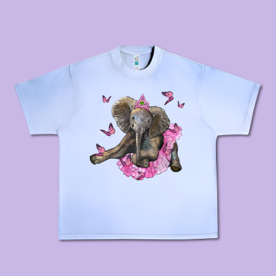 Baby Elephant With Tutu Urban Heavy Tee Designed By Lillyallendesigns