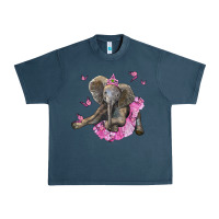 Midnight Navy baby elephant with tutu Urban Heavy Tee - LillyAllenDesigns