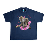 Navy baby elephant with tutu Urban Heavy Tee - LillyAllenDesigns