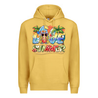 Antique Gold love summer gnomes  Background Premium Hoodie - BarkalooDesign