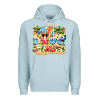 Blue Mist love summer gnomes  Background Premium Hoodie - BarkalooDesign