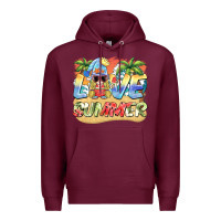 Burgundy love summer gnomes  Background Premium Hoodie - BarkalooDesign