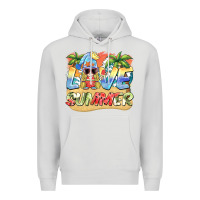 Dove Grey love summer gnomes  Background Premium Hoodie - BarkalooDesign