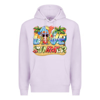 Lilac love summer gnomes  Background Premium Hoodie - BarkalooDesign