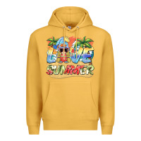 Mustard love summer gnomes  Background Premium Hoodie - BarkalooDesign