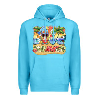 Ocean Blue love summer gnomes  Background Premium Hoodie - BarkalooDesign