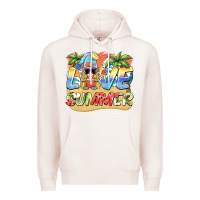 Pale Pink love summer gnomes  Background Premium Hoodie - BarkalooDesign