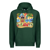 Sports Green love summer gnomes  Background Premium Hoodie - BarkalooDesign