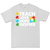 Dove Grey Teach Love Hope Inspire Premium Tee - CowhideDigitalArt