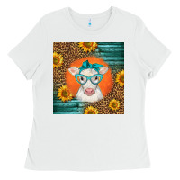 White charolais cow Ladies Tee - LillyAllenDesigns