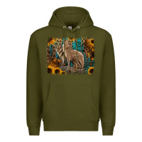Army Green Western Wolves Premium Hoodie - Jasminsmagicworld