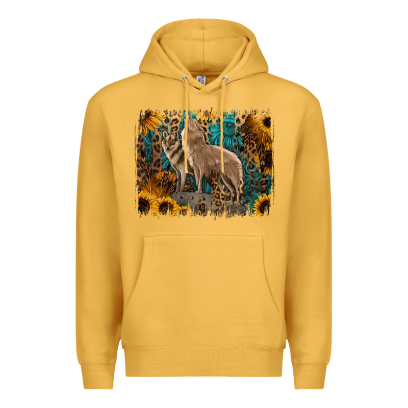 Western Wolves Premium Hoodie by Jasminsmagicworld | Teevron