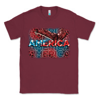 Burgundy America america america america 4th of july Classic Tee - FaDigitalArtStudio