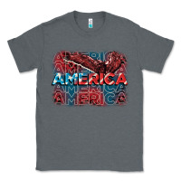 Charcoal Heather America america america america 4th of july Classic Tee - FaDigitalArtStudio