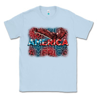 Dusty Blue America america america america 4th of july Classic Tee - FaDigitalArtStudio