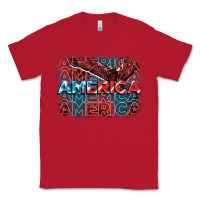 Red America america america america 4th of july Classic Tee - FaDigitalArtStudio