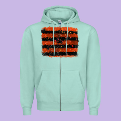 Halloween Spider Backround Zipper Hoodie Designed By Ranaportraitstore