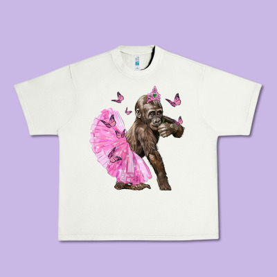 Baby Gorilla With Tutu Urban Heavy Tee Designed By Lillyallendesigns