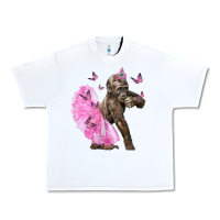 White Baby Gorilla With Tutu Urban Heavy Tee - LillyAllenDesigns