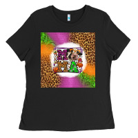 Black halloween cow mama Ladies Tee - LillyAllenDesigns