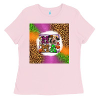 Bubblegum Pink halloween cow mama Ladies Tee - LillyAllenDesigns