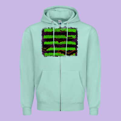 Halloween With Bat Backround Zipper Hoodie Designed By Ranaportraitstore