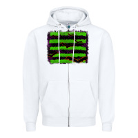 White halloween with bat backround Zipper Hoodie - RanaPortraitStore