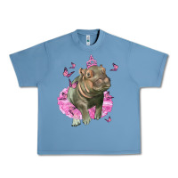 Pebble Blue Baby Hippo With Tutu Urban Heavy Tee - LillyAllenDesigns