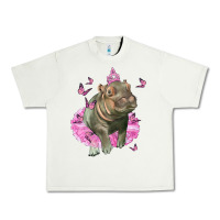 Pistachio Baby Hippo With Tutu Urban Heavy Tee - LillyAllenDesigns