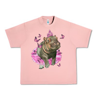 Salmon Baby Hippo With Tutu Urban Heavy Tee - LillyAllenDesigns