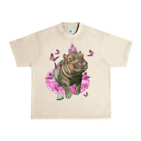 Sandshell Baby Hippo With Tutu Urban Heavy Tee - LillyAllenDesigns