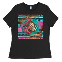 Black floral horse Ladies Tee - LillyAllenDesigns