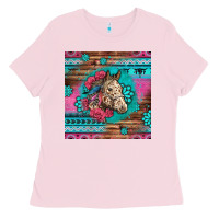 Bubblegum Pink floral horse Ladies Tee - LillyAllenDesigns