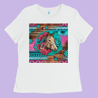 Floral Horse Ladies Tee Designed By Lillyallendesigns