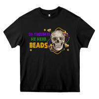 Black on tuesdays we wear beads skull Heavy Core Tee - FaDigitalArtStudio