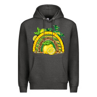 Charcoal Heather lemon  rainbow Premium Hoodie - BarkalooDesign