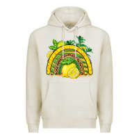 Oatmeal Heather lemon  rainbow Premium Hoodie - BarkalooDesign