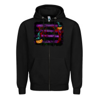 Black halloween witch hat backround Zipper Hoodie - RanaPortraitStore