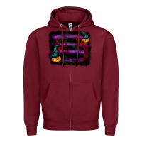Burgundy halloween witch hat backround Zipper Hoodie - RanaPortraitStore