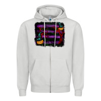 Dove Grey halloween witch hat backround Zipper Hoodie - RanaPortraitStore