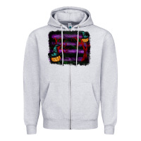 Heather Grey halloween witch hat backround Zipper Hoodie - RanaPortraitStore