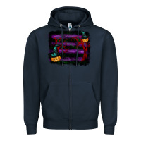 Navy halloween witch hat backround Zipper Hoodie - RanaPortraitStore